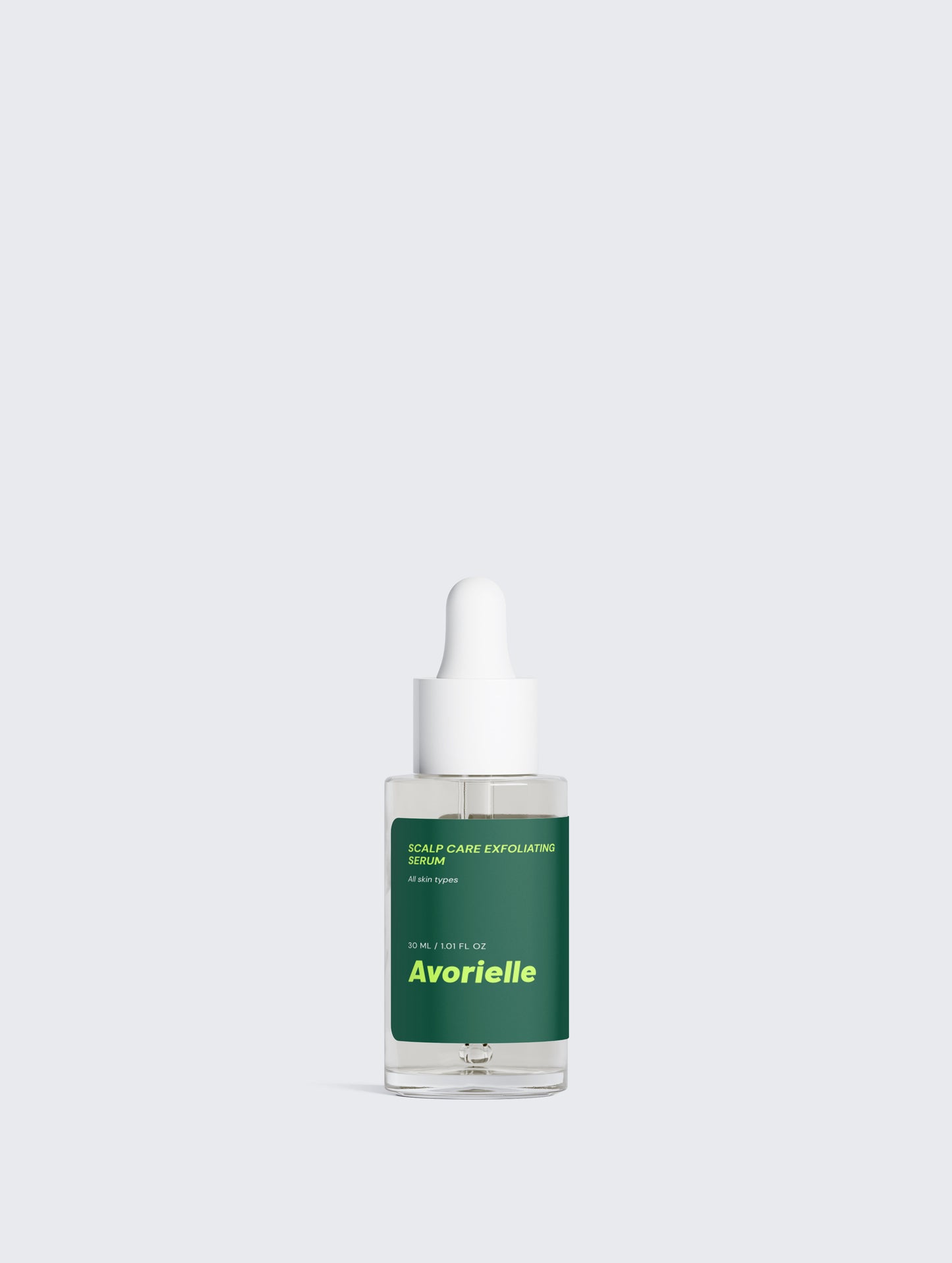 Scalp Care Exfoliating Serum bottle with dropper for healthier hair and scalp exfoliating serum.