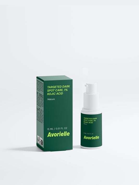Targeted Dark Spot Care, 1% Kojic Acid serum for brightening skin, kojic acid dark spot treatment.