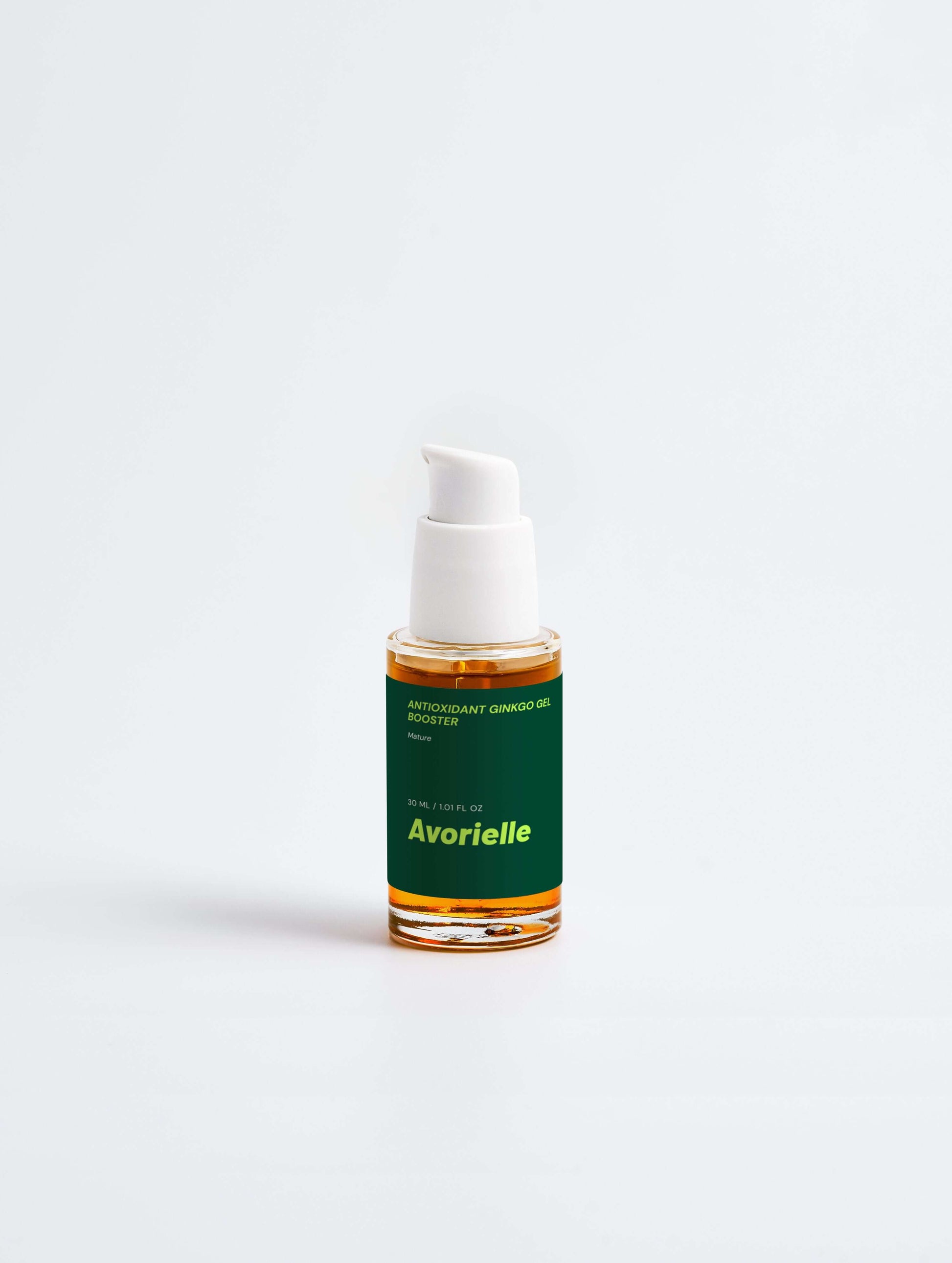 Antioxidant Ginkgo Gel Booster bottle showcasing the ginkgo gel antioxidant booster for youthful skin.